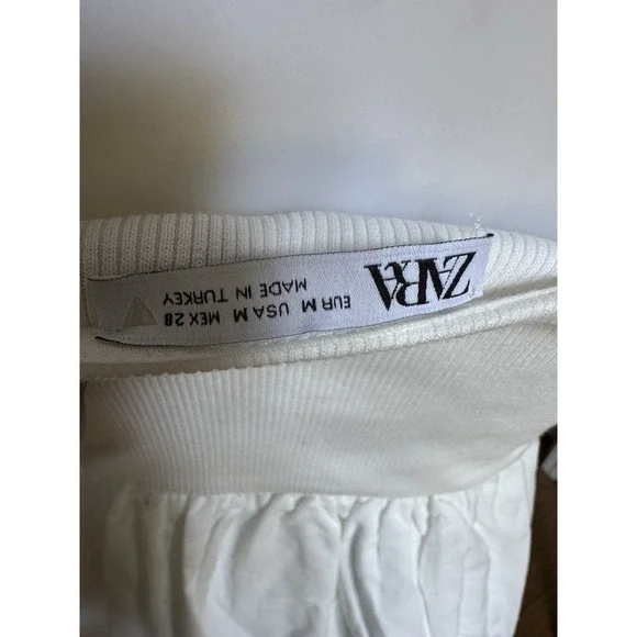 ZARA White Eyelet Embroidered Sleeveless Dress Size M NWT Summer Casual Cotton - Picture 7 of 9